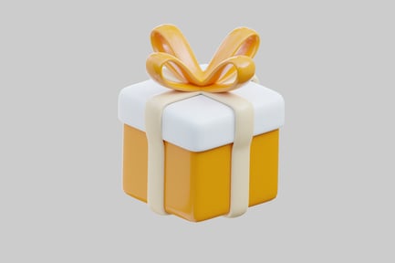 Preview: Orange gift box with bow