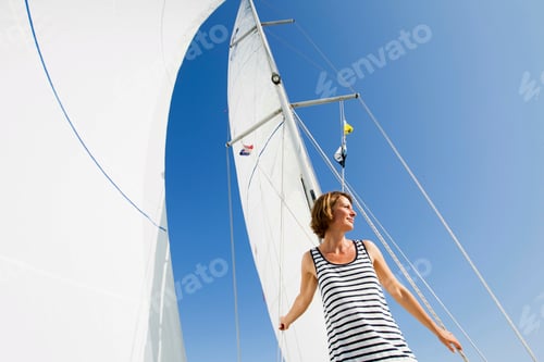 Preview: Woman walking on boat