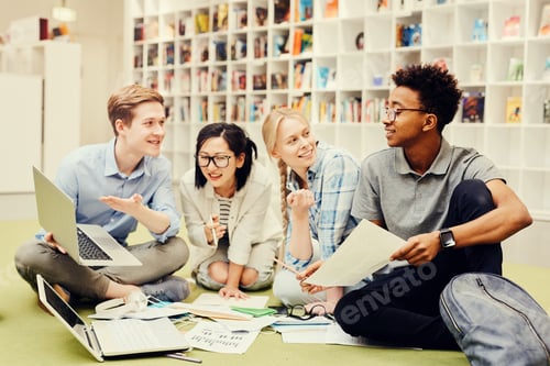 Preview: Students enjoying teamwork while preparing for test