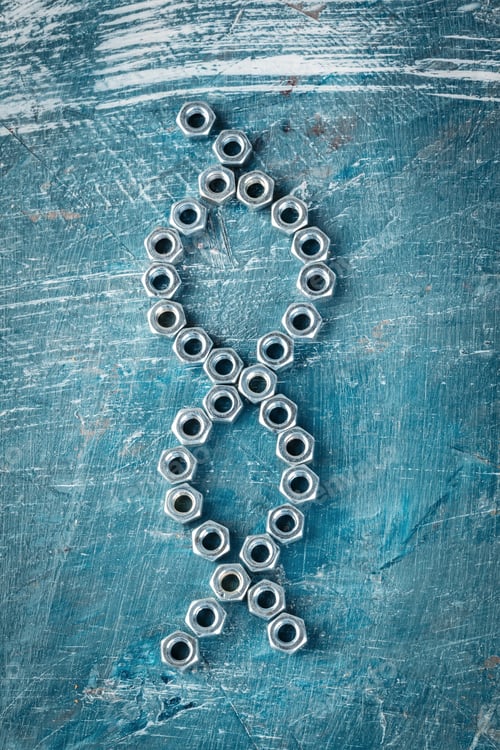 Preview: various steel nuts and bolts