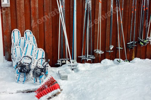 Preview: Snowmountain hiking apparel background, winter in Lapland