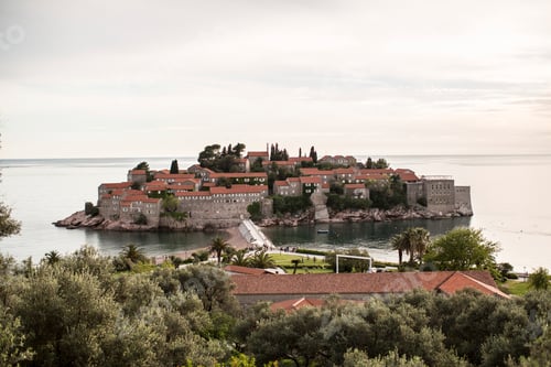 Preview: View of island hotel, Montenegro