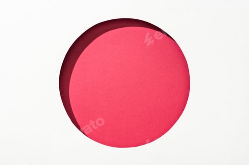 Preview: cut out round hole in white paper on red background