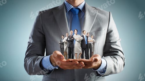 Preview: Close Up Of Businessman Holding In Hands Successful Business Team