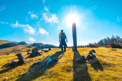 Preview: Prehistoric dolmen at dawn on top of Monte Adarra in Urnieta