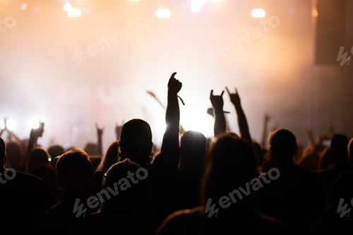 Preview: Crowd at concert and blurred stage lights.