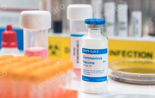 Preview: Coronavirus covid-19 experimental vaccine in a laboratory, conceptual image