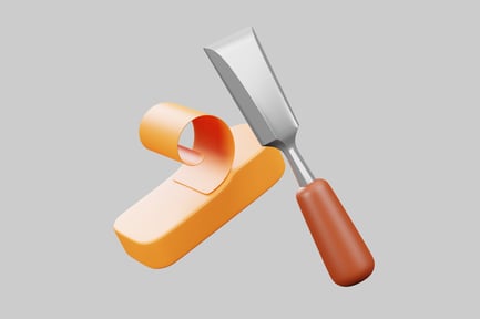 Chisel with shaving detail