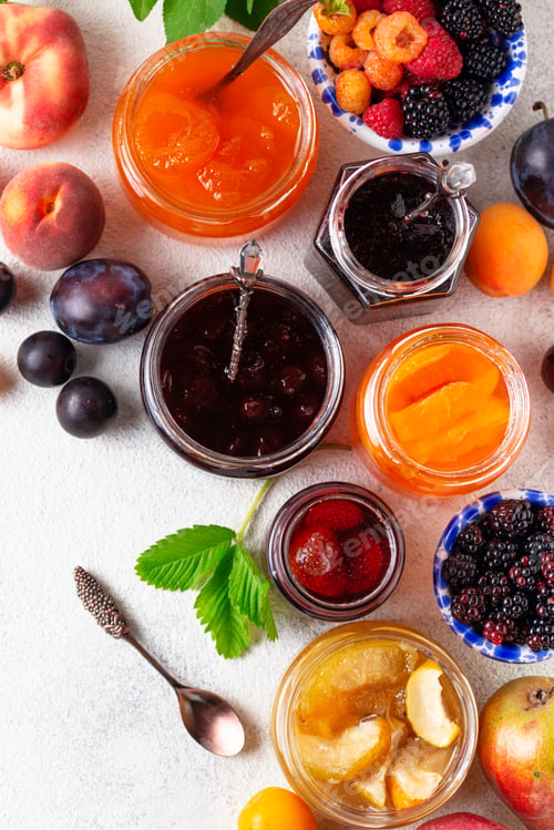 Preview: Assortment of different jams in jars