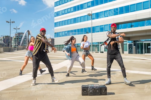Preview: Hip hop crew dancing outdoors