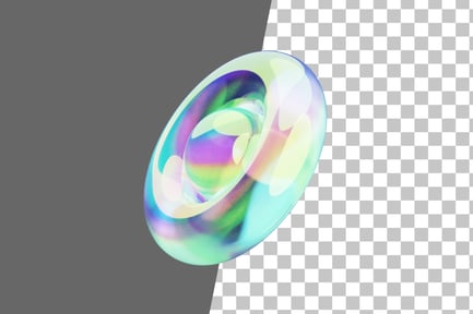 Preview: Ball With Ring Chrome 3D Icon