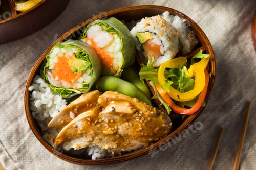 Preview: Homemade Sushi Bento Box with Rice