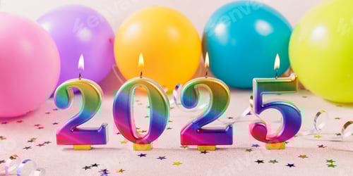 Preview: Holiday background banner Happy New Year 2025