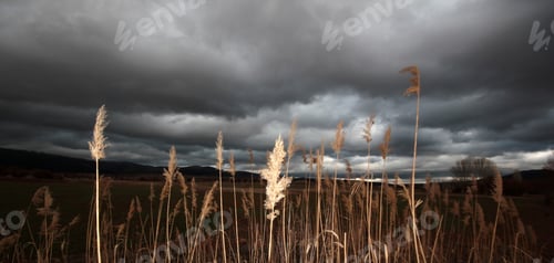 Preview: Dramatic sky and reeds