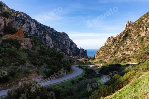 Preview: Scenic Highway on the Sea Coast. Sardinia, Italy.