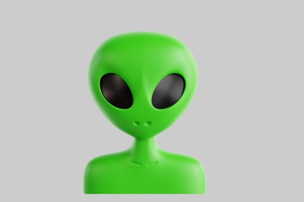 Preview: Cartoon green alien bust