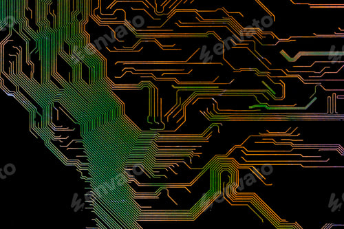 Preview: Background with a printed circuit board. The concept of modern technologies.