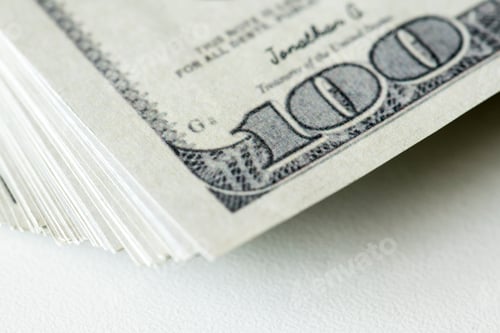 Preview: Stack of One Hundred Dollar Bills Close Up