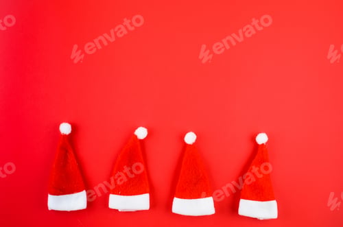 Preview: Christmas decorations on a red background