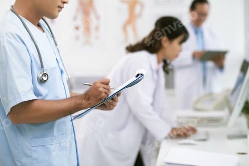 Doctors Collaborating at Modern Medical Clinic