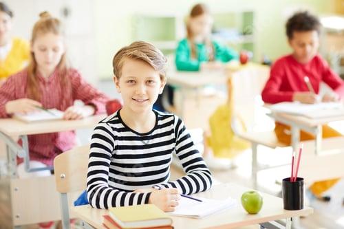 Visualização: Estudante na aula