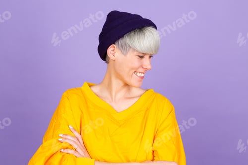 Preview: Studio portrait of european woman