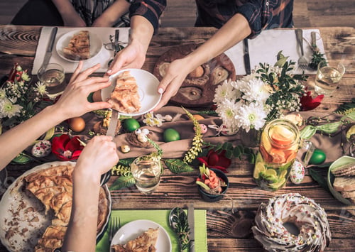 Preview: Home Celebration of friends or family at the festive table