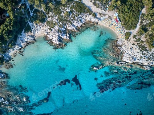 Preview: Beautiful beach top aerial view drone shot