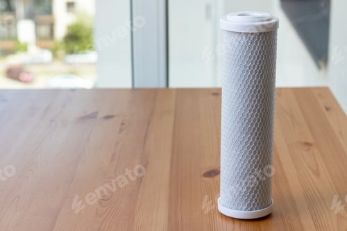 Preview: Filter cartridge for drinking water purification on wooden table