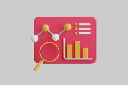 Preview: Data analysis dashboard with magnifying glass
