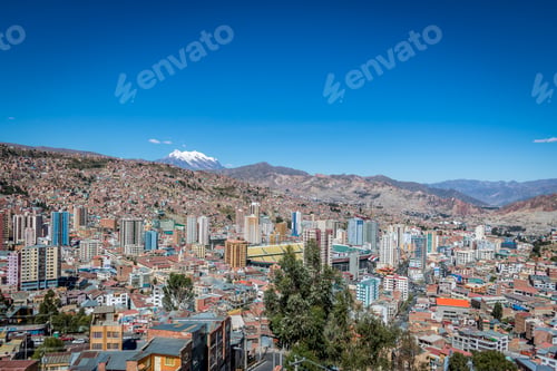 Preview: View of La Paz with Illimani Mountain - La Paz, Bolivia