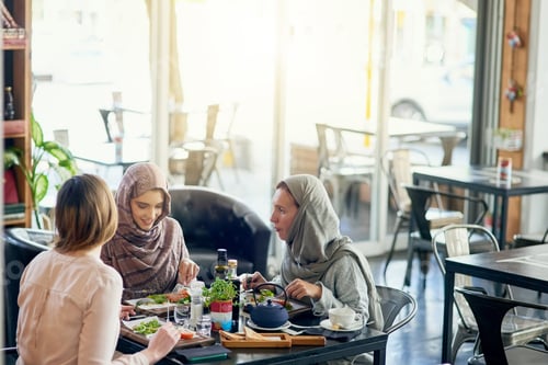 Preview: Saturday is catch up day. Shot of a group of women getting together for lunch in a cafe.