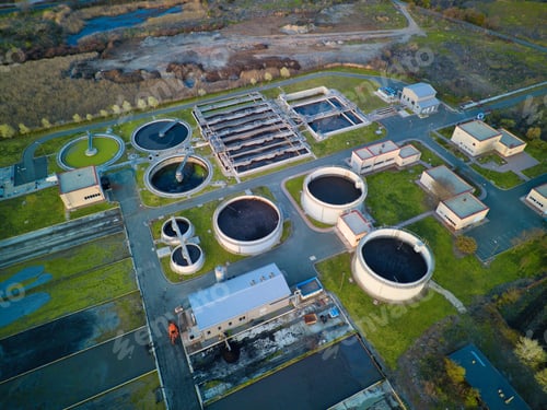 Preview: Above to tank farm with oil storage in fields and meadows near Black Sea coast