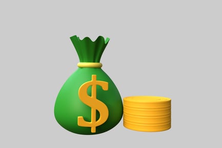 Preview: Money bag with gold coins.