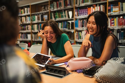 Preview: College students at the library