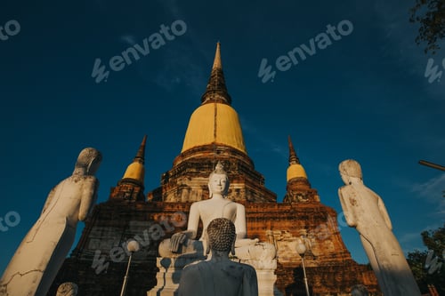 Preview: Wat Yai Chaimongkol Buddhist temple on Asahna Bucha Day.