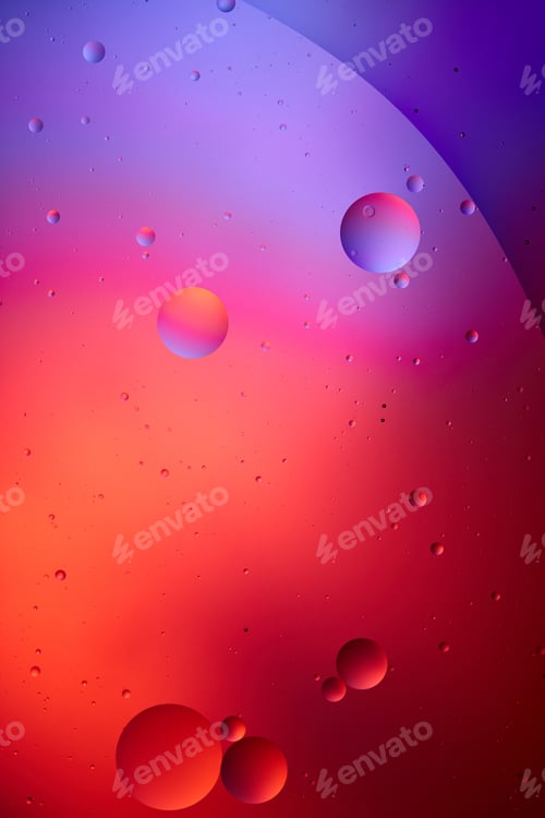 Preview: creative texture from mixed water and oil bubbles in pink and purple color