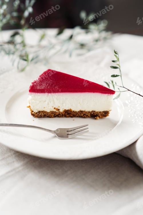 Preview: Still life of delicious cheesecake on a plate