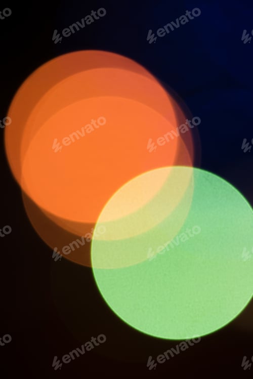 Preview: bokeh city night lights on black background