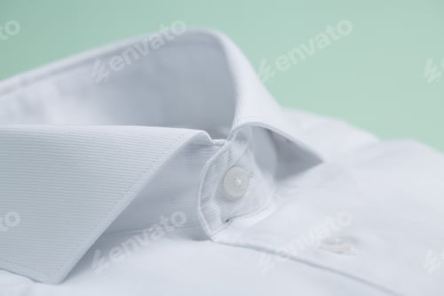 Preview: Crisp White Dress Shirt Close Up View
