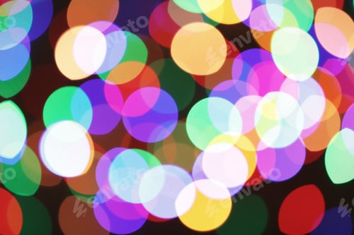 Preview: Beautiful colorful lights as background. Bokeh effect