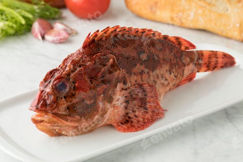 Preview: Fresh raw red scorpionfish