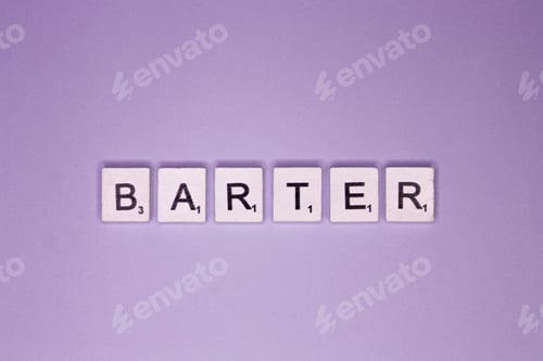Preview: Barter scrabble letters word