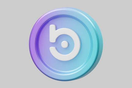 Preview: Abstract circular shape with gradient color scheme and white logo