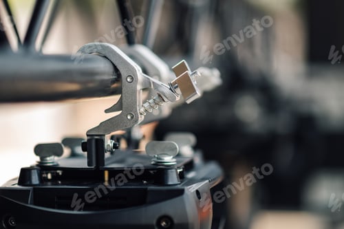 Preview: Professional stage lighting rig being assembled for a concert