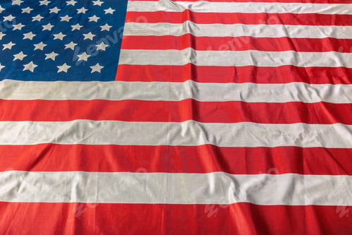 Preview: Closeup of ruffled American flag