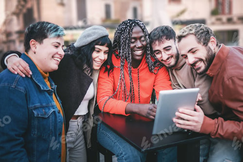 Preview: Group of people using tablet