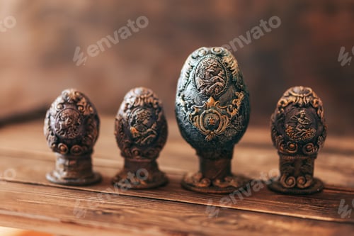 Preview: vinage Easter eggs decorated with papier-mache hand made