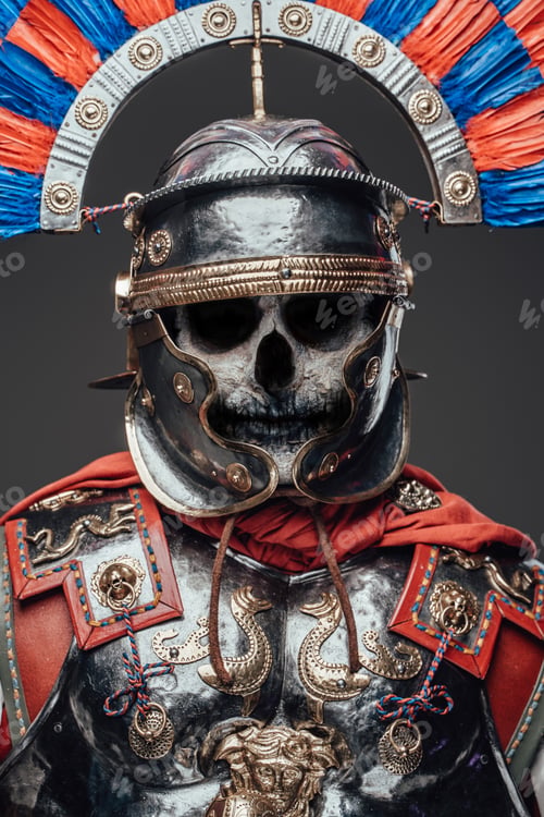 Preview: Portrait of zombie dressed in costume of roman soldier
