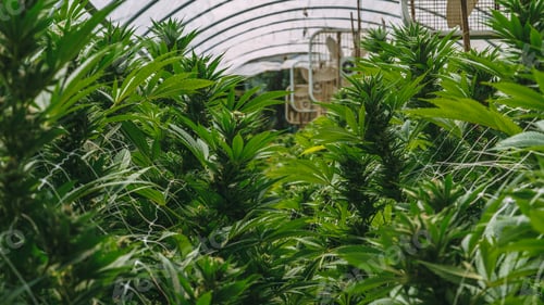 Preview: Marihuana plant details of many leaves